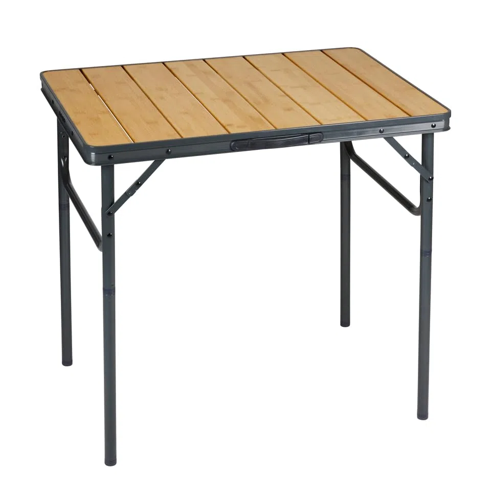 Campe Active Campingtisch Klappbar – Klapptisch – Gartentisch – Klapptisch Camping– Tisch – Höhenverstellbar – 75 x 55 x 31 – 71 cm – Bambus und Aluminium