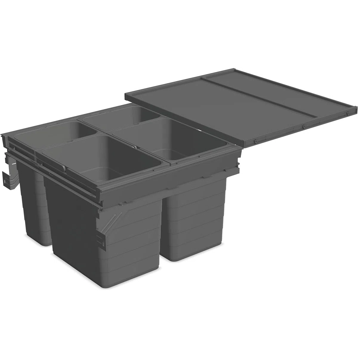 Ninka Mülltrennsystem Set eins2fünf - Einbaumülleimer 4 Fächer für KB 600/NL 500, grau