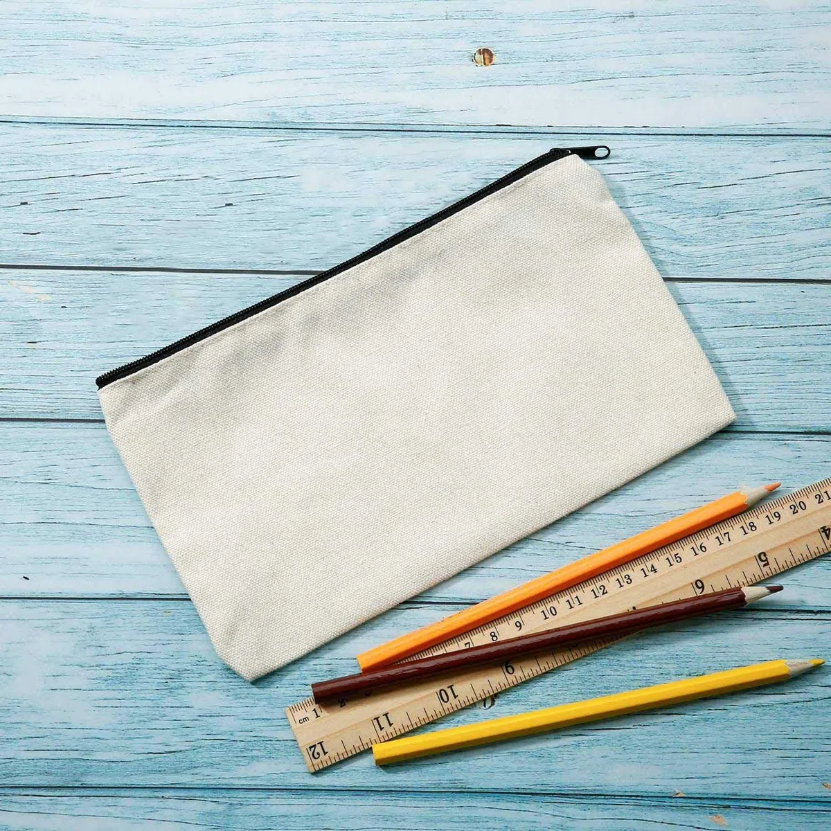 Jevina 40 StüCk Leinwand ReiiVerschluss Tasche Bleistift Etui Kosmetik Tasche Leere Tasche DIY Bastel Tasche Kosmetik Tasche Kosmetik Tasche DIY Bastel Schule