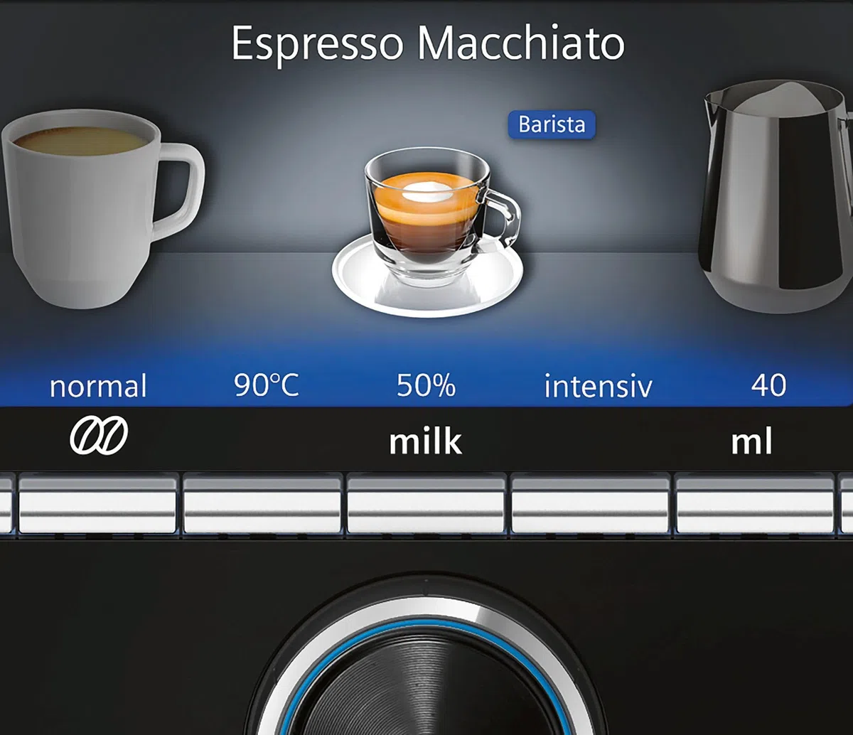 Siemens, TI9575X1DE, Kaffeevollautomat, EQ.9 plus connect s700, Home Connect App, baristaMode, Edelstahl