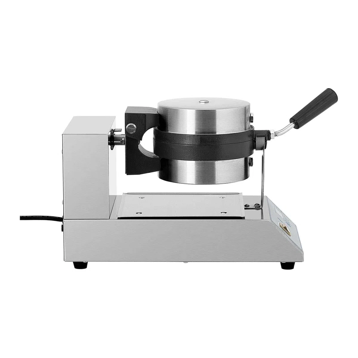 Royal Catering RCWM-1300-RE Waffeleisen Waffelgerät Waffelautomat Waffle Maker Belgische Waffel (Ø 18 cm, Drehbar, 1300 W, Timer 99 min, Edelstahlgehäuse), Schwarz