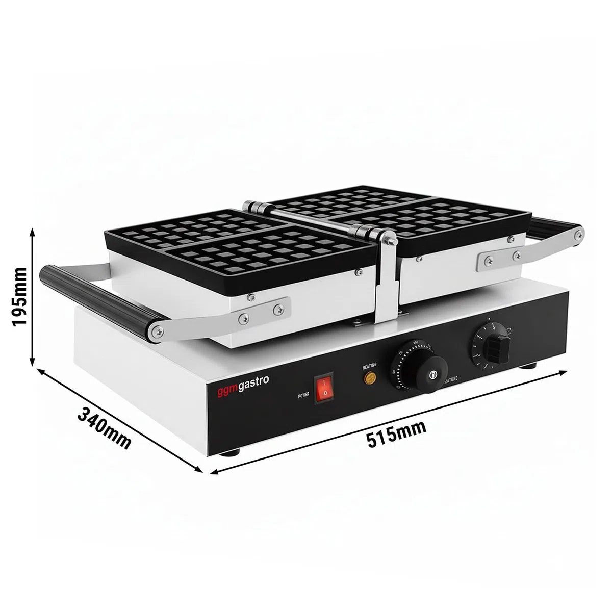 GGM Gastro Waffeleisen 1,6 kW für 2 Brüsseler Waffeln