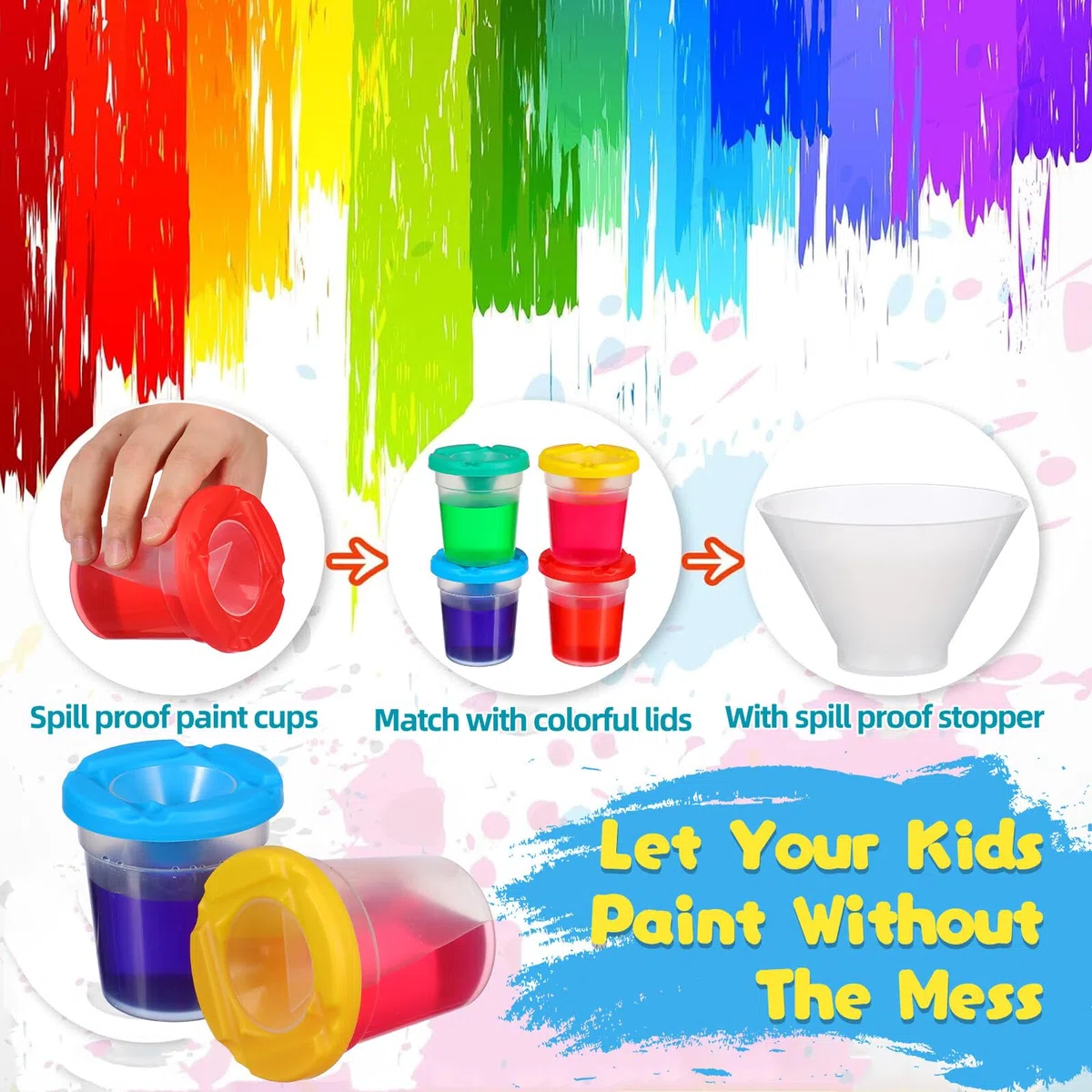 Pinsel Kinder Rotierender Pinselwascheimer aus Abs Kompakt und Praktisch zum Mitnehmen für Kunstunterricht und Kinderbasteln 4 Stück Waschbecher Zufällige Farbe