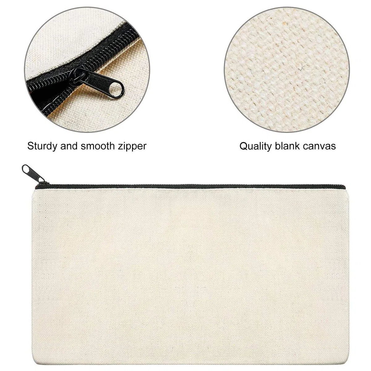 Jevina 40 StüCk Leinwand ReiiVerschluss Tasche Bleistift Etui Kosmetik Tasche Leere Tasche DIY Bastel Tasche Kosmetik Tasche Kosmetik Tasche DIY Bastel Schule