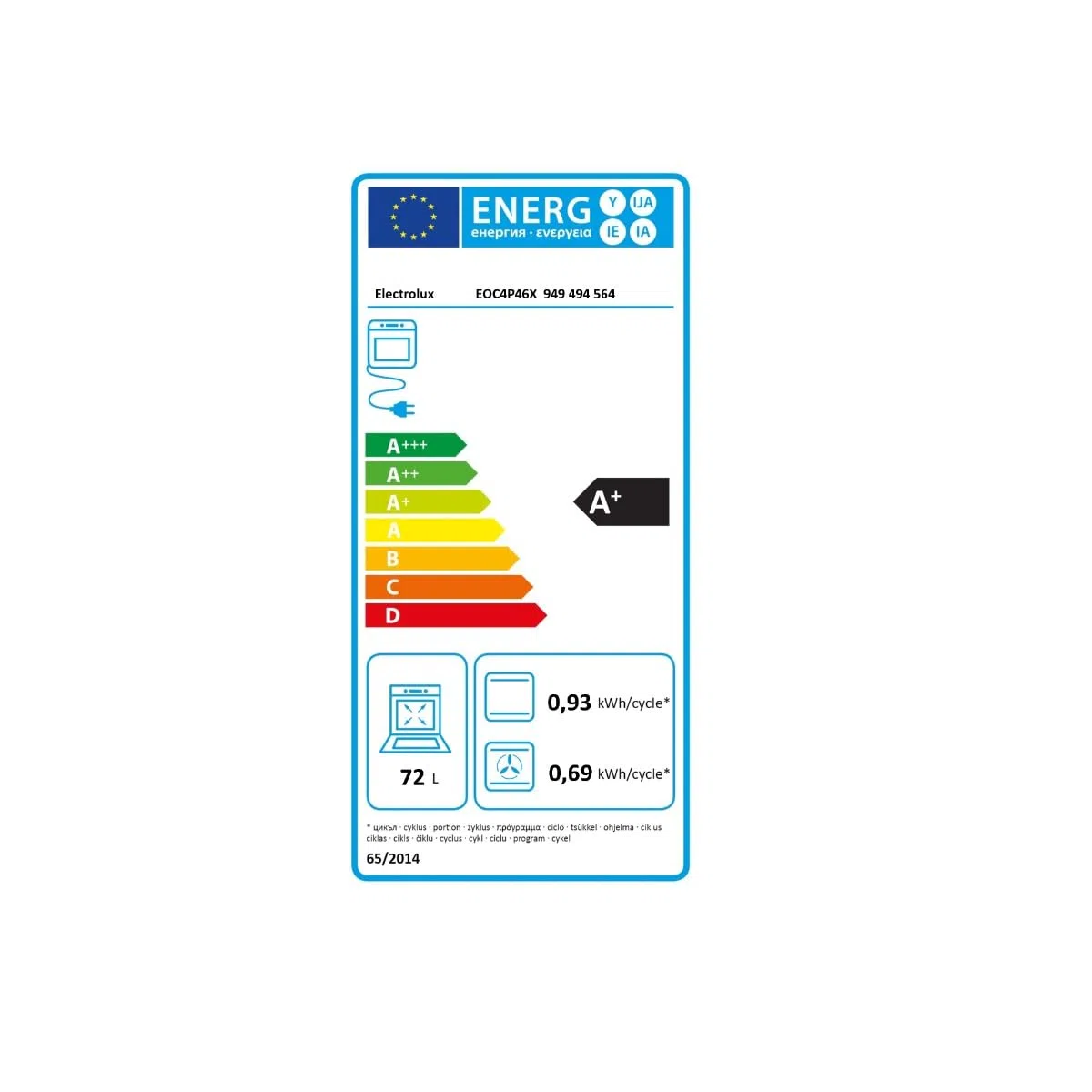 Integrierter Kombi-Dampfgarer 72l 60cm Pyrolyse aus Edelstahl - EOC4P46X