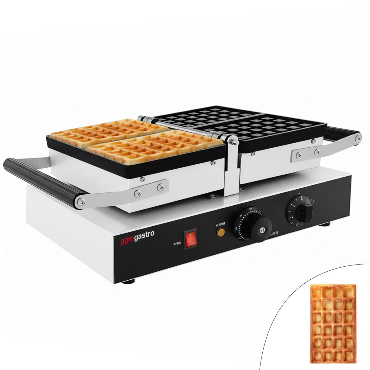 GGM Gastro Waffeleisen 1,6 kW für 2 Brüsseler Waffeln