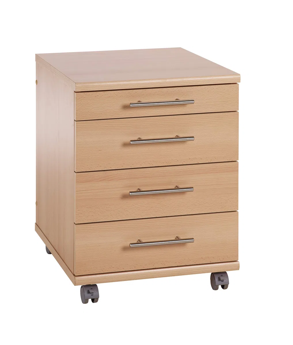 Möbelpartner Rollcontainer Colors, 701402, Samerbergbuche Dekor, ca. 41,6 x 50 x 56,9 cm