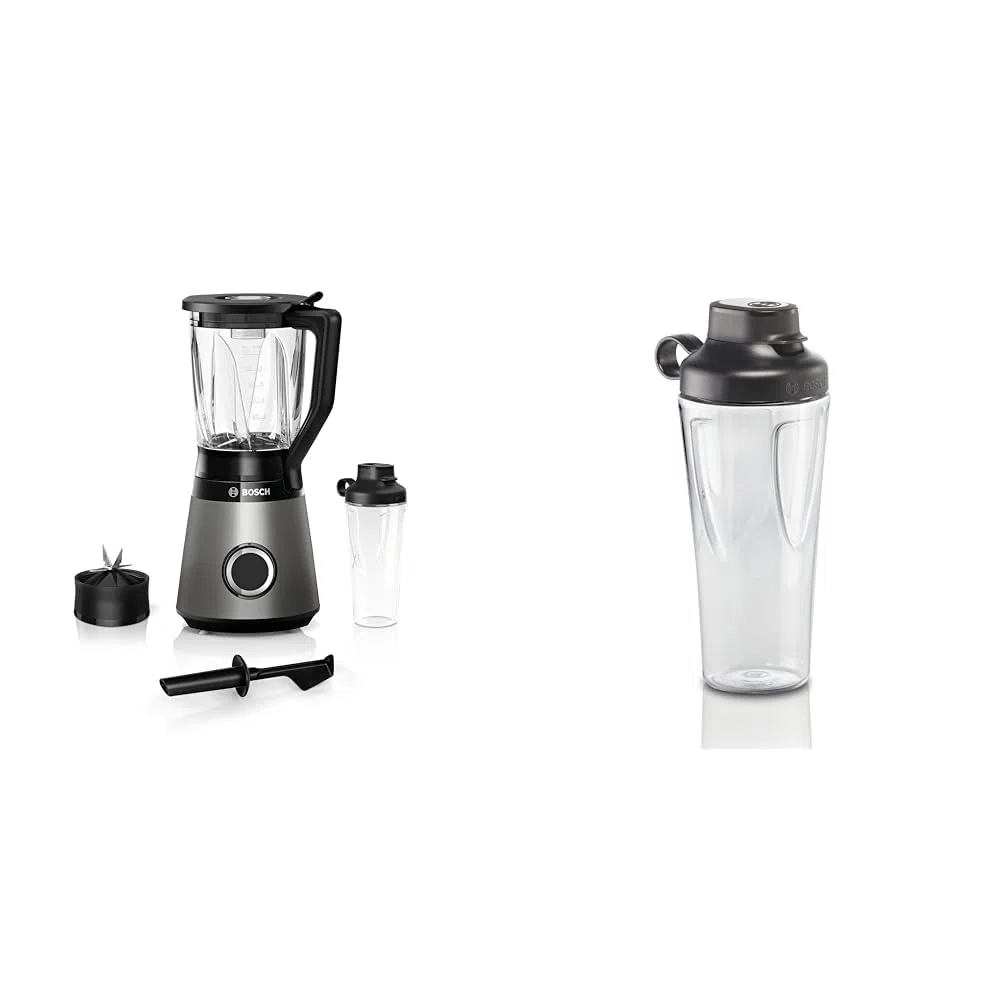 Bosch Standmixer VitaPower Serie 4 MMB6174SN, verbesserte Version & e MMZBT01B, Smoothie-ToGo-Flasche 0,6 L