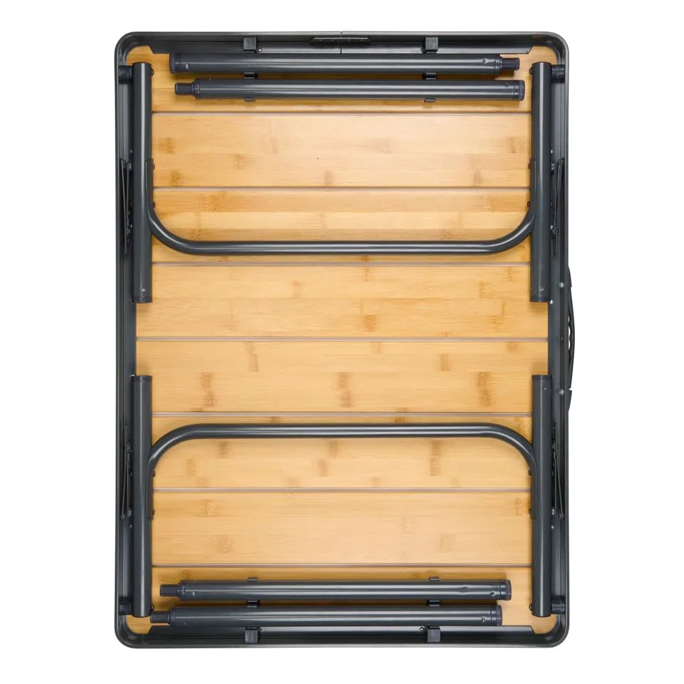 Campe Active Campingtisch Klappbar – Klapptisch – Gartentisch – Klapptisch Camping– Tisch – Höhenverstellbar – 75 x 55 x 31 – 71 cm – Bambus und Aluminium